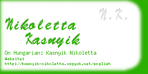 nikoletta kasnyik business card